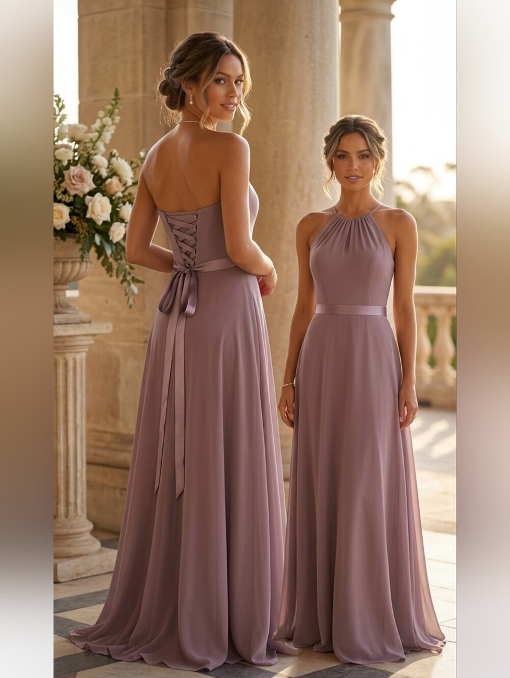 Elegant Long Chiffon Dress